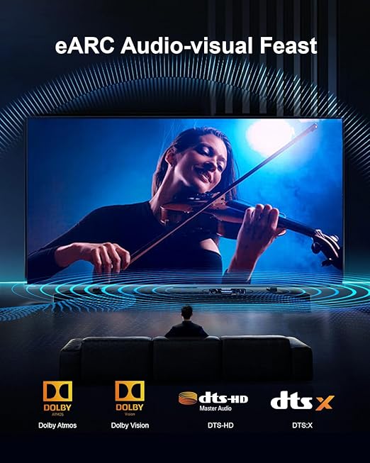 10K 8K 4K Certified HDMI 2.1 Cable, 3 Ft 48Gbps Ultra High Speed HDMI Cable, Support 10K@30Hz 8K@60Hz 4K@120Hz, D-HDR, EARC Dolby Atmos for TV, Projector, Monitor, PS5/4, Xbox, Laptop