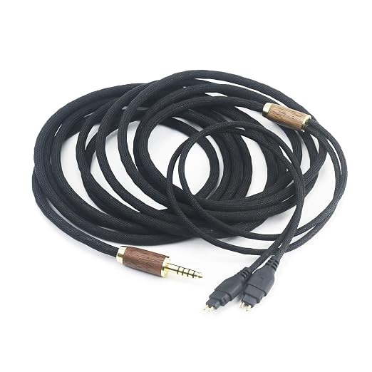 NewFantasia 4.4mm Balanced Cable Replacement Upgrade Cable Compatible with Sennheiser HD600, HD650, HD580, HD660S, HD58X, HD660S2, HD6XX Headphone 7N OCC Copper Silver Plated Cord Walnut Wood Shell