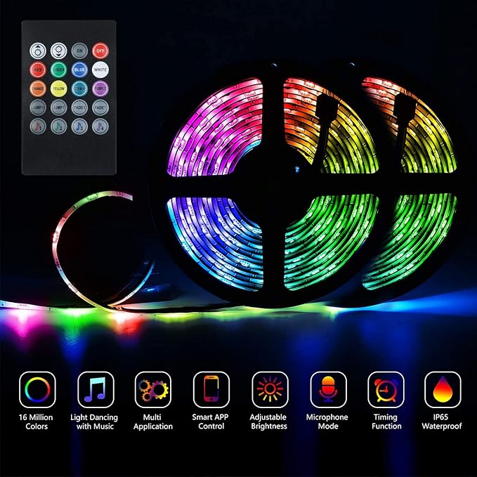 Led Strip Boat Lights Kit, 100FT Bluetooth Multi-Color Marine Pontoon Led Lights, Waterproof Boat Interior Light, Under Gunnel Deck Light, Night Fishing Lighting, APP/Remote Control, Sound Music Sync