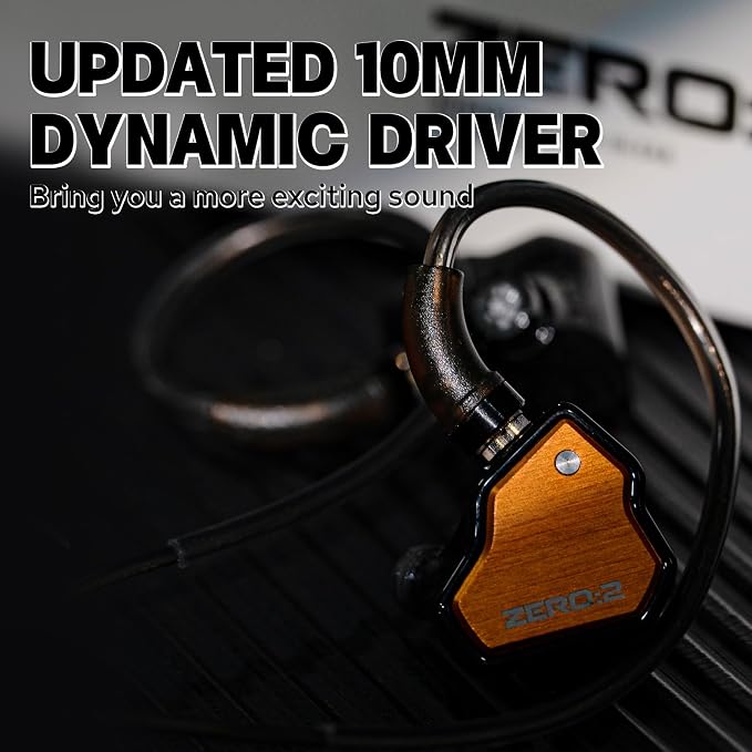 Linsoul 7Hz x Crinacle Zero:2 in Ear Monitor, Updated 10mm Dynamic Driver IEM, Wired Earbuds Earphones, Gaming Earbuds, with OFC IEM Cable for Musician (with MIC, Orange)