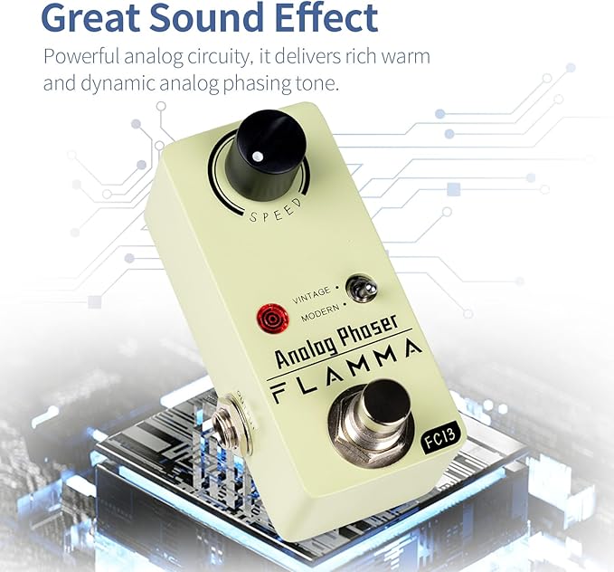 FLAMMA FC13 Phaser Guitar Pedal Analog Phase Effects Mini Pedal with Classic Vintage Modern Modes True Bypass