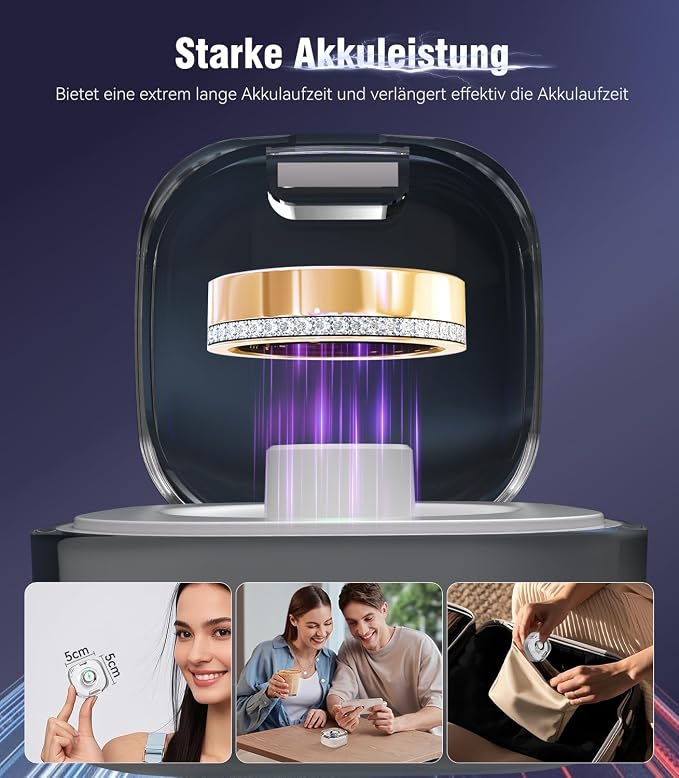 10 Gen Diamond Smart Ring and Wireless Charging Case【Industry Ranking No.1 – 0 Measurement Error】 2026 Smart Ring for Women & Men for Sleep Tracking Wearable Device,Fitness Ring Gold 8#