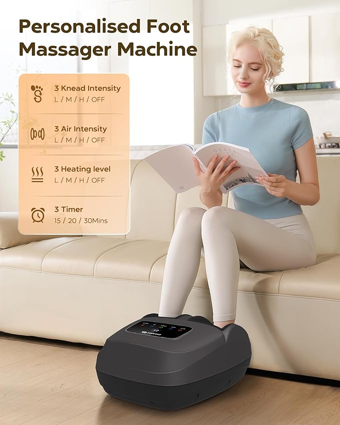 EaseZen Shiatsu Foot Massager with Heat & Remote, 2026 Upgraded Deep Kneading Foot Massager for Plantar Fasciitis, Neuropathy & Tired Feet, Fits Up to Size 14, Gifts for Women