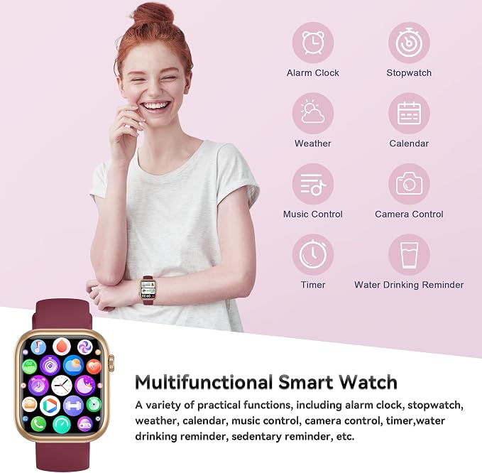 Smart Watch for Men Women(Answer/Make Call), 1.83" Fitness Watch with Heart Rate/Blood Pressure/Blood Oxygen, Pedometer, Sleep Tracker,120+ Sport Modes, IP68 Waterproof Fitness Tracker for Android iOS