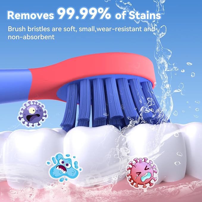 JTF Electric Toothbrush with Water Flosser Combo for Kids: 2-1 Oral Clean Kit for Teeth Brushing & Flossing, Multiple Modes for Braces & Sensitive Gums Care, Cordless Rechargeable for Home & Travel