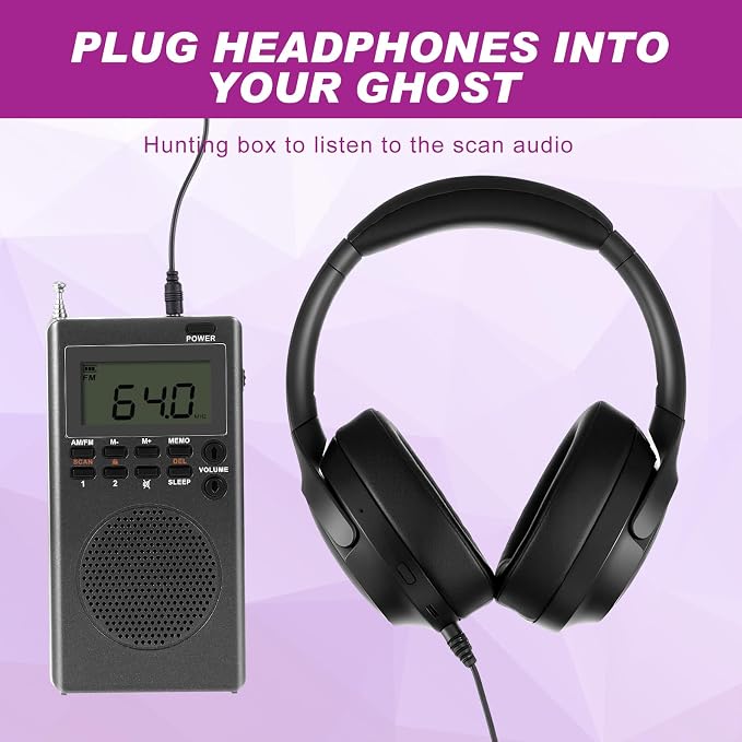 Dunzy 3 Pcs Ghost Hunting Equipment Starter Kit with Ghost Box Headphones and Blindfold Paranormal Investigation Hunting Device for Home Office Outdoor