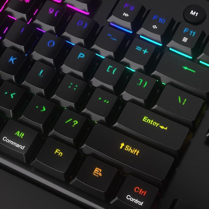 Redragon K618 PRO 3-Mode Wireless RGB Mechanical Keyboard, BT/2.4Ghz/Wired Low Profile Win/Mac Gaming Keyboard w/Ultra-Thin Design, Dedicated Media Control & Tactile Blue Switch