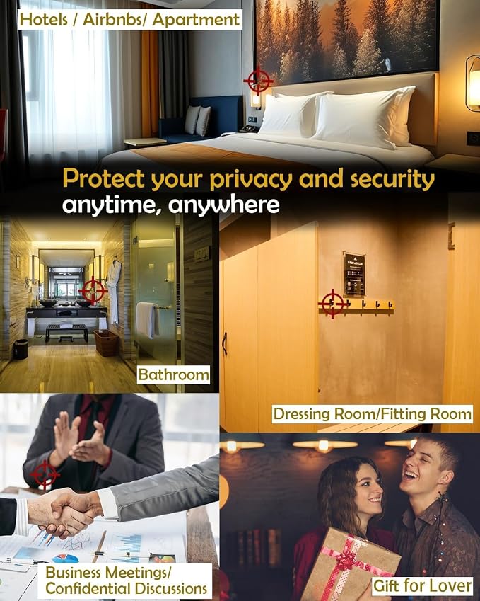 Hidden Camera Detector & Bug Detector - Hidden Devices Detector for Hidden Camera, GPS Tracker, Listening Device & Bug, Privacy Protection Tool for Hotel, Office, Airbnb, Bathroom (Large)