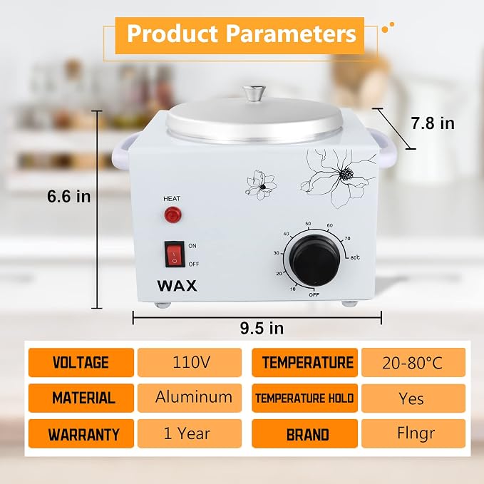 Professional Electric 1.5lb Wax Pot for Hair Removal,Single wax wammer with adjustable temperature Settings of 0-80°C,Wax Heater Machine for Body,Equipment for Precision Waxing