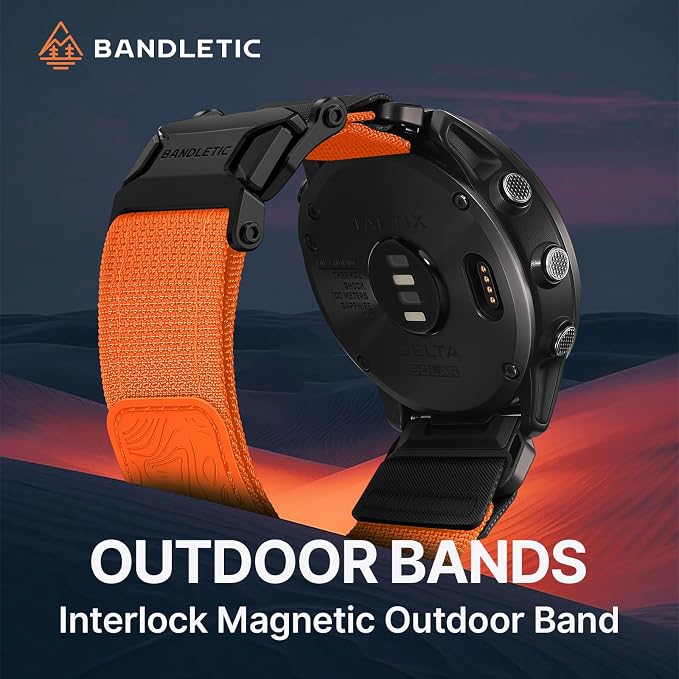 Bandletic Magnetic Bands Compatible with Garmin Fenix 7X Watch Band, 26mm Quick Fit Strap for Fenix 8 Pro 51mm/6X Pro/5X Plus/3/3 HR/Instinct 2X 3 50mm/Enduro/Quatix Tactix 8 51mm/Epix Pro(Gen 2) 51mm