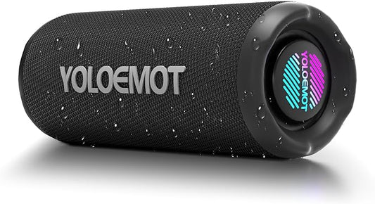 YOLOEMO 40W Portable Bluetooth Speaker, Enhanced Deep Bass, IPX7 Waterproof Outdoor Speaker with TWS Pairing, Bluetooth 5.3, 12H Playtime, RGB Lights, Ideal for Party, Beach, Camping