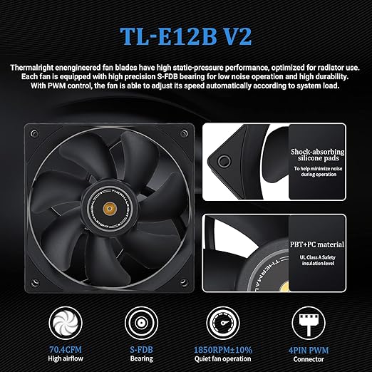Thermalright Frozen Prism 360 Black AIO Water Cooler,Liquid CPU Cooler, 3×120mm PWM Fans Water Cooling System,1850RPM High Speed,Compatible with AMD/AM4/AM5&Intel