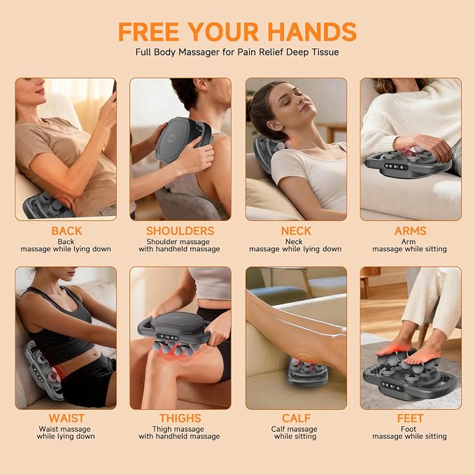 12 Head Massage Gun,Deep Tissue Percussion Massager with 9 Levels & 9 Modes,2600mAh Battery Cordless Electric Muscle Massager Tool for Back/Shoulder/Hand/Leg/Foot Full Body Muscle Pain Relief