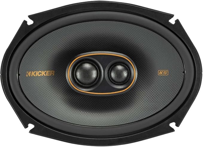 KICKER 51KSC69304 KS-Series 6x9 3-Way Speakers with 1" and .75" tweeters, 4-Ohm, Pair