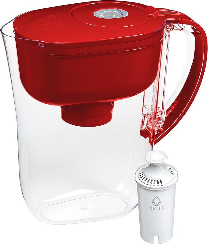 Silonn Ice Maker Countertop & Brita Water Filter Pitcher for Tap and Drinking Water with SmartLight Filter Change Indicator + 1 Standard Filter