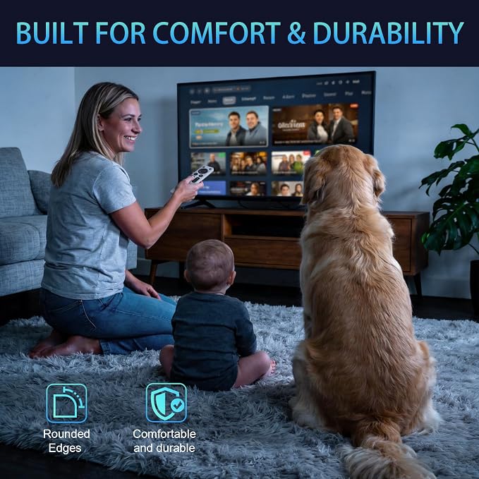 Universal Replacement for Apple TV Remote: for Apple TV 4K/HD/Gen 1 2 3 with TV Control (NO Siri & Touch) for Home Family Elderly, Silvery-White