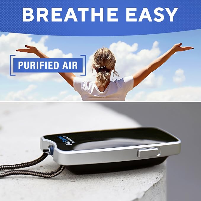 Personal Wearable Air Purifier Necklace, USB Rechargeable, Portable Ionizer | Filterless negative-ion technology. Silent operation. Designed for travel, office, commuting, and everyday use