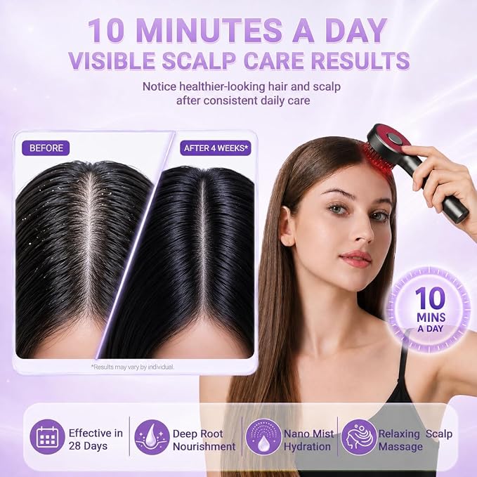 Electric Scalp Massager Comb | IPX7 Waterproof, Scalp Brush