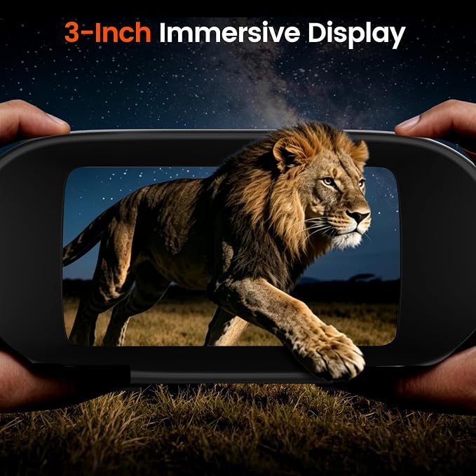VisioGear Night Vision Goggles for Adults - 4K Night Vision Binoculars with AI Color Boost Mode, Photo & Video Recording, Rechargeable Battery for Wildlife Observation, Camping & Security