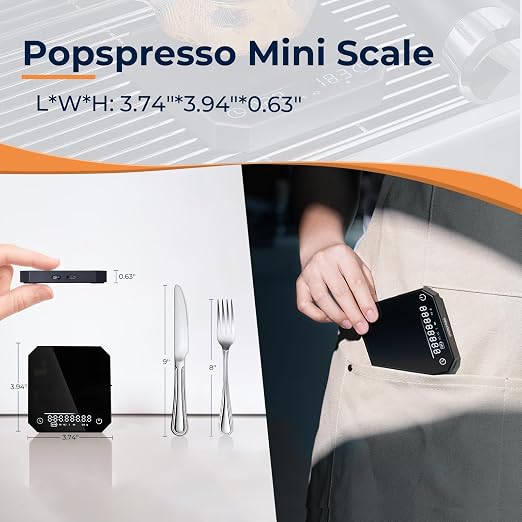 Mini Digital Coffee Scale with Timer, 2kg/0.1g High Precision for Espresso and Pour-Over Coffee, Type-C Rechargeable Espresso Scale with Tare Function & Silicone Pad, Black
