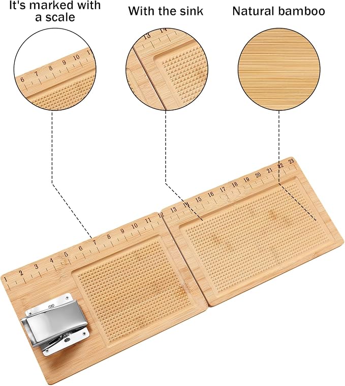 6 Pcs Fish Cleaning Kit Include Cutting Board Fish Fillet Boards with Clamp 2 Knife Cut Resistant Gloves Scale with Built in Measuring Tape Sharpening Rod(Foldable)