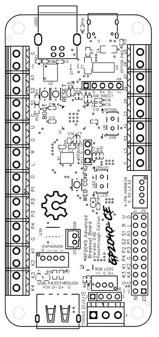 SZJLMKJ Advanced Breakout Fightting game controll Board USB Passthrough Edition Integrated Pico Fighting Board For PC PS4 (Board with fight harness)