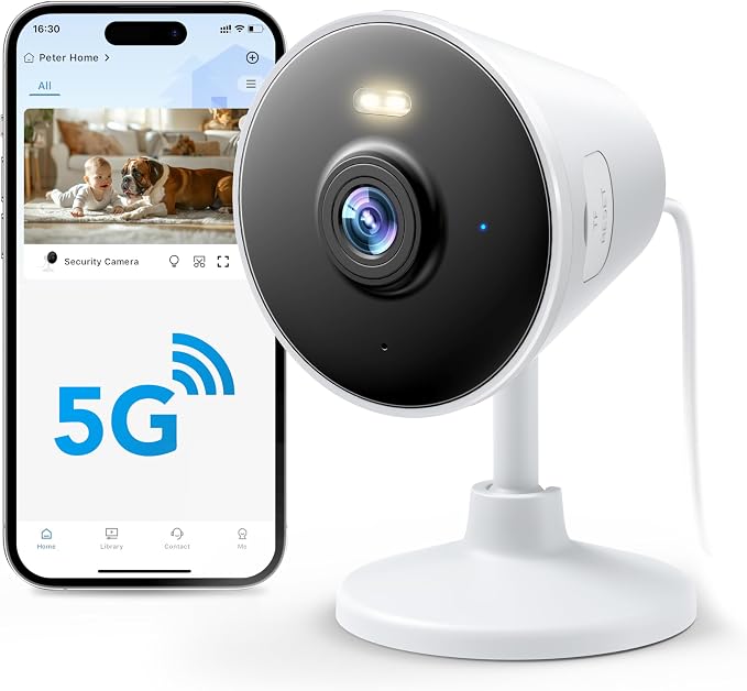 Rocktone 5G & 2.4G Indoor/Outdoor Security Camera for Home, Baby/Elder/Dog/Pet Camera with Phone App, WiFi Camera w/Spotlight Color Night Vision 2-Way Audio
