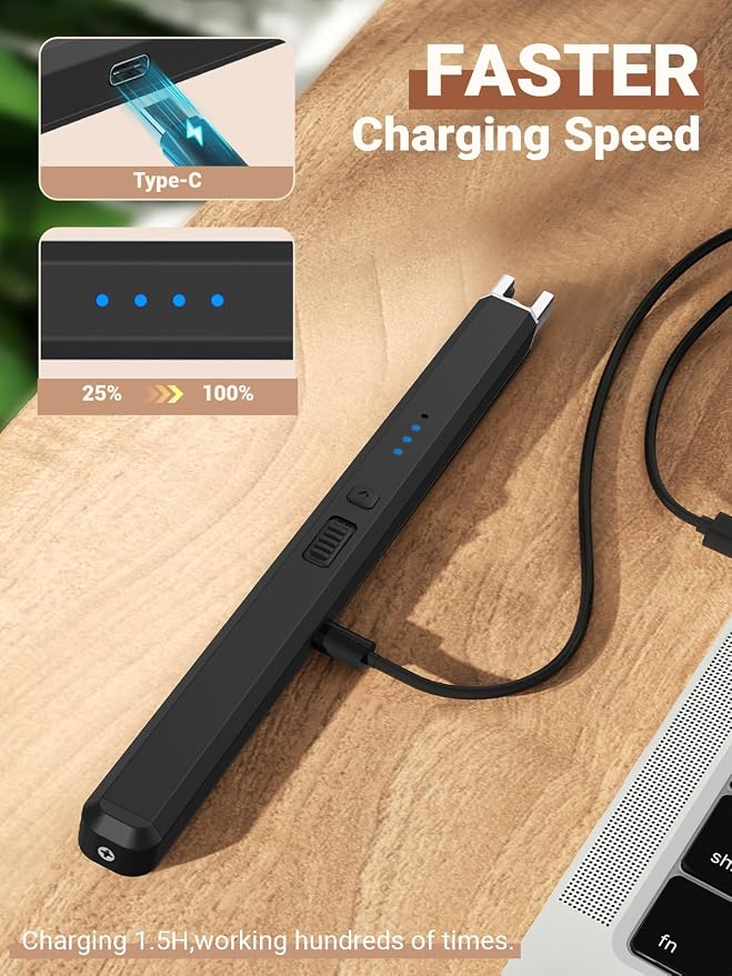 Candle Lighter Stocking Stuffers for Women Men, Electric Candle Lighter USB Rechargeable Graduation Gifts for Him Wife Girlfriend Safety