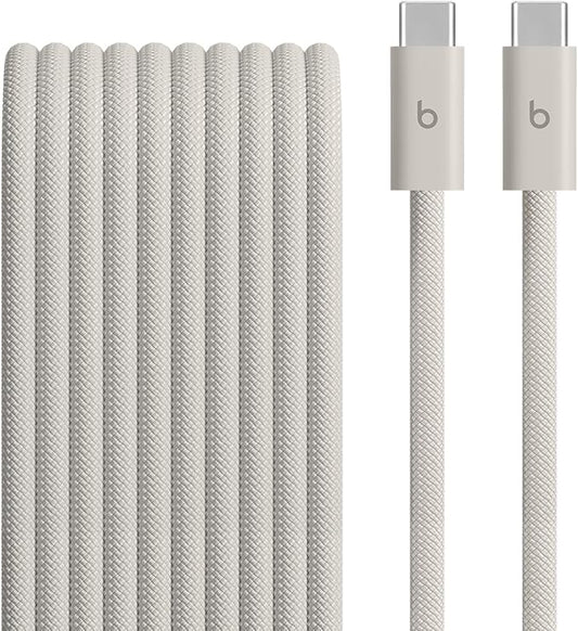 Beats 240W USB-C to USB-C Braided Cable, Fast Charging, Durable/Tangle Free, Compatible with Apple and Android Devices (3 m/10 ft) – Surge Stone