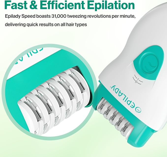 Epilady Face & Body Hair Removal Device Bundle, Speed Corded Electric Epilator for Women with Facial Hair Remover, Epilator for Legs, Arms, Underarms, Face & Bikini Line, Long-Lasting Hair Removal