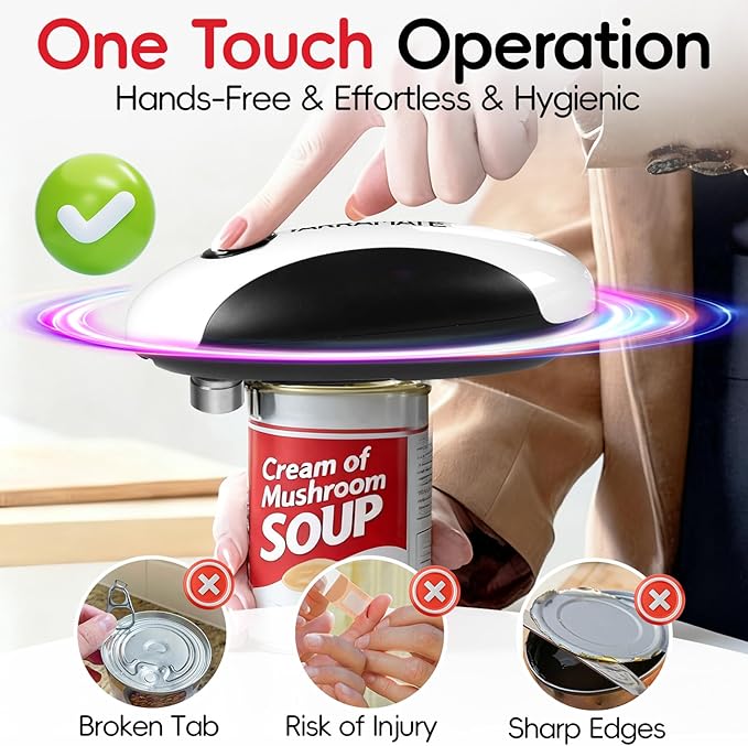 YARRAMATE Electric Can Opener and Rechargeable Milk Frother Wand with Stand