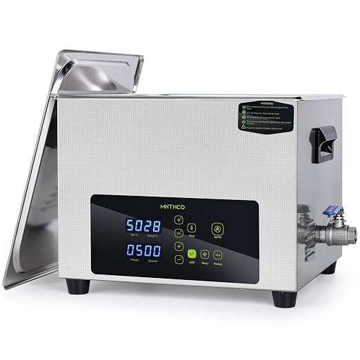 Ultrasonic Cleaner, One-Touch Cleaning,Heating, Deep Mode, ECO Energy-Saving Ultrasonic Cleaning Machine Excellent for Labs,Carburetor,Jewelry,Dentures,Automotive & Industrial Parts. (15L)