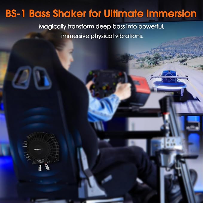 Douk Audio BS-1 Bass Shaker: 50W High Power Tactile Transducer - Subwoofer Lows for Home Theater, Car Audio & Gaming Chair Vibration Immersion (1 PC)