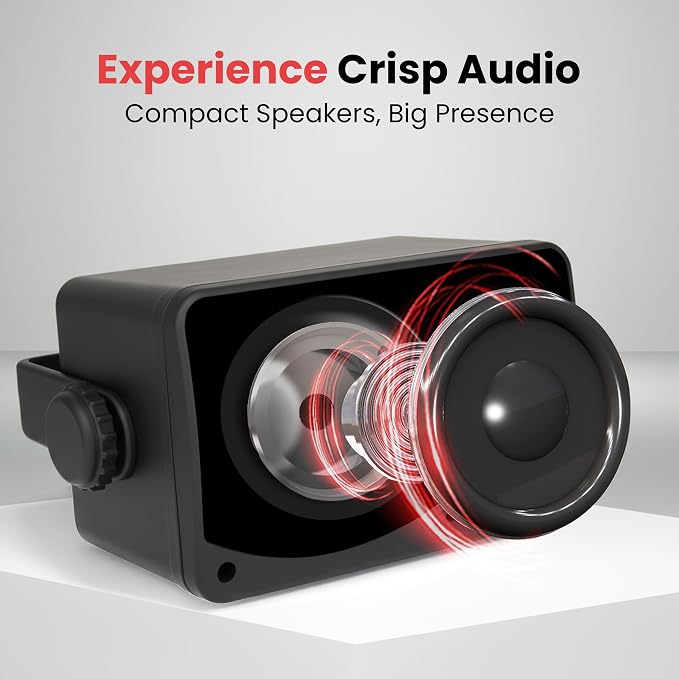 Pyle 3-way Mini Box Speaker System - 3.5 Inch 200 Watt Waterproof Marine Grade Mount Speakers - in a Heavy Duty ABS Enclosure Grill - Home, Boat, Poolside, Patio Indoor Outdoor Use (charcoal)