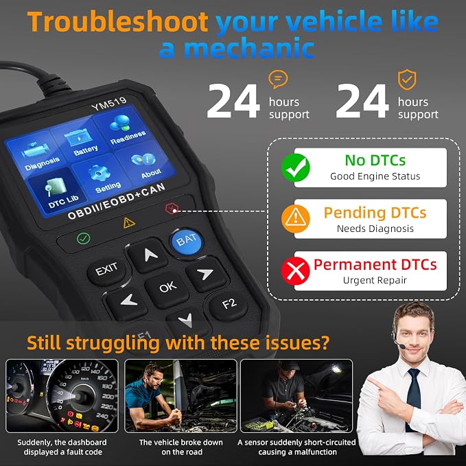 Digital Torque Wrench & OBD2 Scanner Tool Bundle for Cars