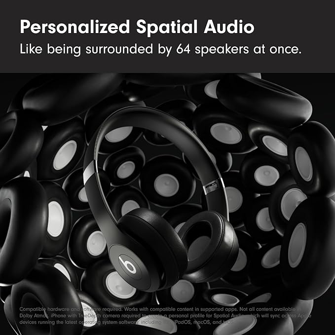 Beats Solo 4 - Wireless On-Ear Bluetooth Headphones, Up to 50-Hour Battery Life, Ultra-Lightweight Comfort, Powerful and Balanced Sound, Apple & Android Compatible - Matte Black