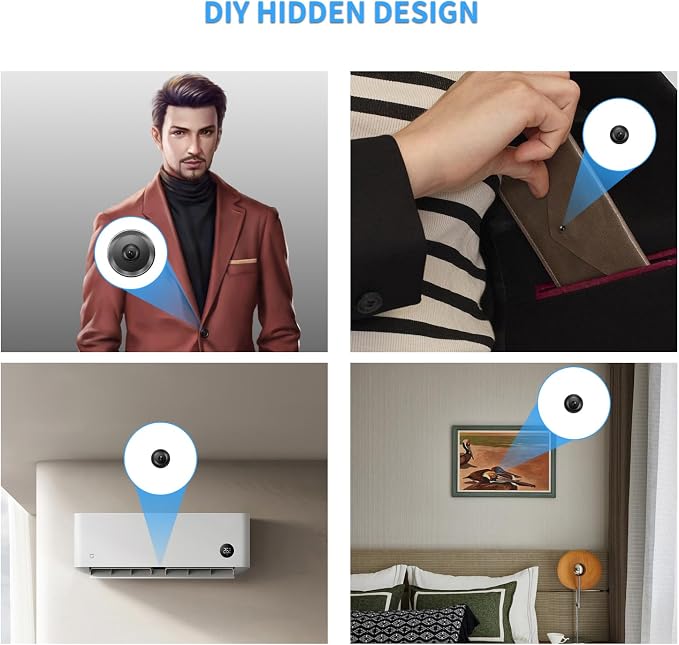 Mini Camera DIY Module, HD 1080P Wireless Cameras, Small WiFi Nanny Cam, Portable Tiny Security Camera for Home Indoor & Outdoor