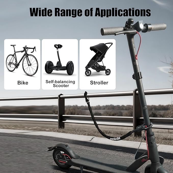 NDakter Electric Scooter Lock Anti Theft with 2 Keys, 42 Inch High Security Bike Chain Lock, Suitable for Scooter, Electric Bike, Door, Gate, Fence and Daily Use at School & Park & Home