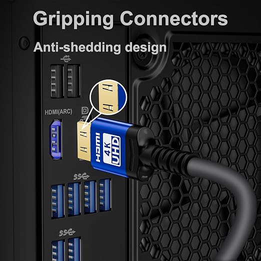18Gbps hdmi Cables 3ft with Gripping Connectors,4k Ultra high Speed Ethernet 2.0 Flexible Cord Support 4K@60Hz 4:4:4 HDR,HDCP2.2,ARC,3D and CEC for HDTV/PS4/3/Xbox/Monitor/Projector ect