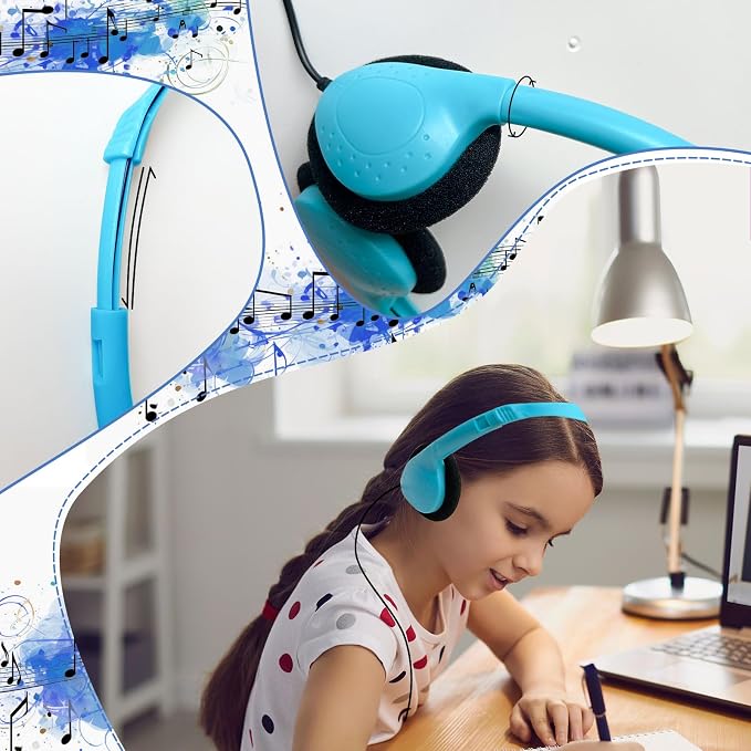 20 Pack Class Set Headphones for Kids Students School Classroom Bulk Earphones Adjustable with 3.5 mm Jack for Library Children Adults(004 Multi Color Headphones)