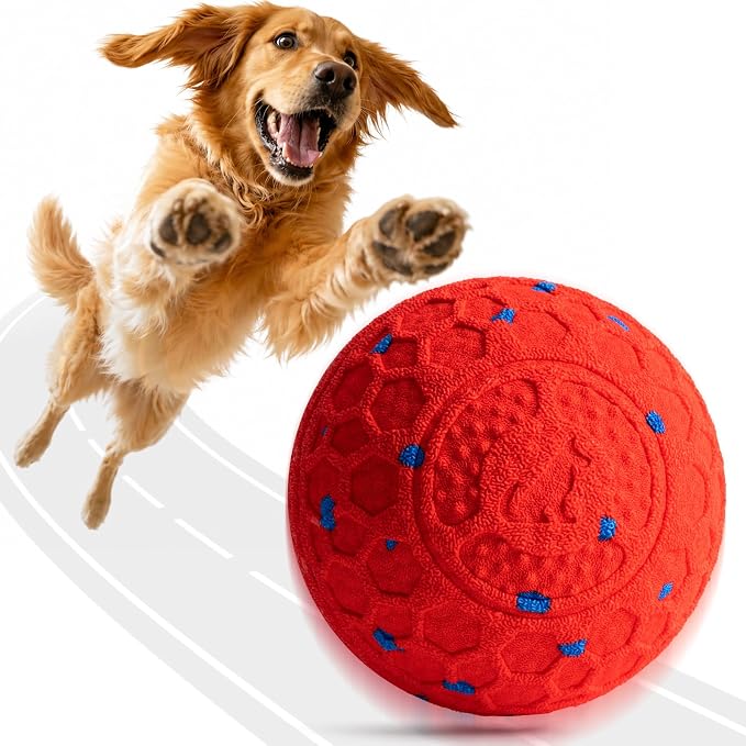 Fsitego Interactive Dog Ball Toys, Automatic Moving Bouncing, Rotating Smart Dog Toy for Small, Medium, Large to Keep Them Busy, Durable E-TPU Material & IP65 Waterproof, 5H Continuous Use(Red)