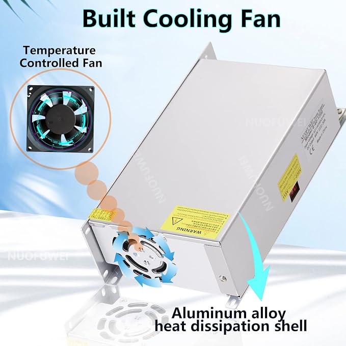 DC 12V 100A 1200W Switching Power Supply Adapter PSU AC-DC 12Volt Industrial Transformer Converter SMPS 110V/220V for Motor Pump LED Drive CCTV Security Camera Car Stereo and More 12V Device