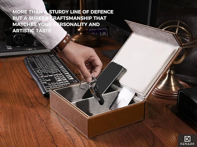 KK7 PLUS Faraday Box for Key Fobs, Signal Shielding Storage, Key cases | KENARK • Signal Shielding • Magnetic Closure • Modern Storage Design • Home & Office Use