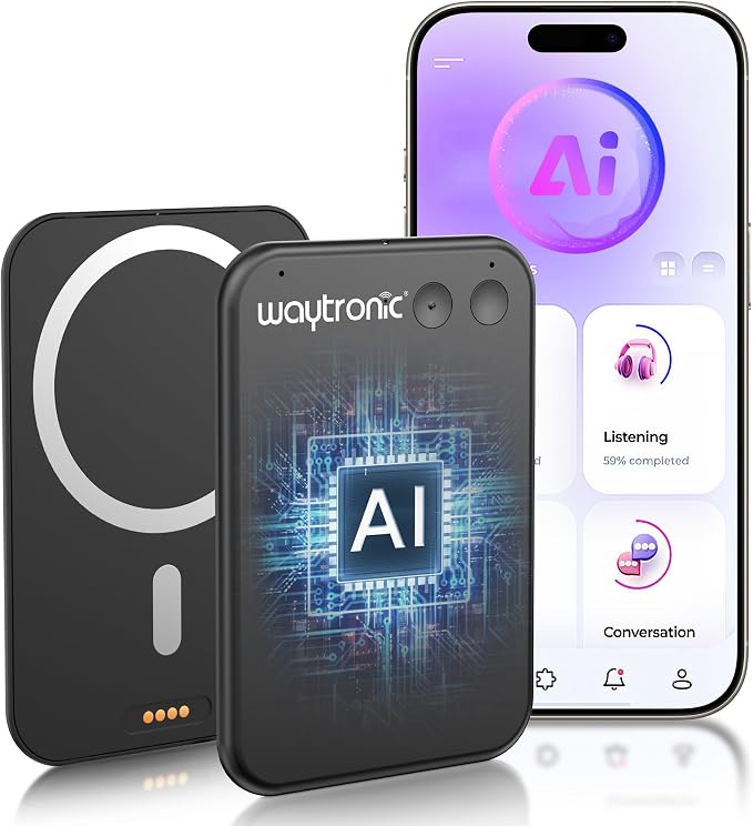 AI Digital Voice Recorder&Translator - Transcribe & Summarize & Note AI Noise Cancellation Technology, Supports 108 Languages,APP Control Audio RecorderTranscribeSummarize (Gray)