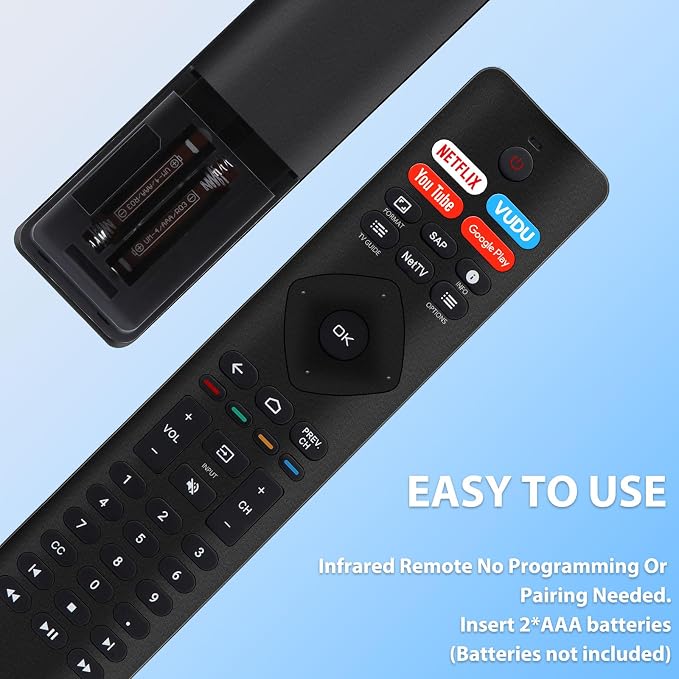 Universal Remote for All Philips TV Remote Replacement, for Philips Smart TV, LED, LCD, HDTV, 3D, 4K UHD TVs