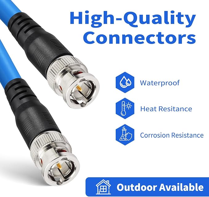 Superbat SDI Cable Long 75 Ohm BNC Cable 3G/6G/12G (Belden 1694A)，1-300FT, Support HD-SDI/3G-SDI/6G-SDI/4K/8K Video,Precision SDI Camera Wire (1Pcs)