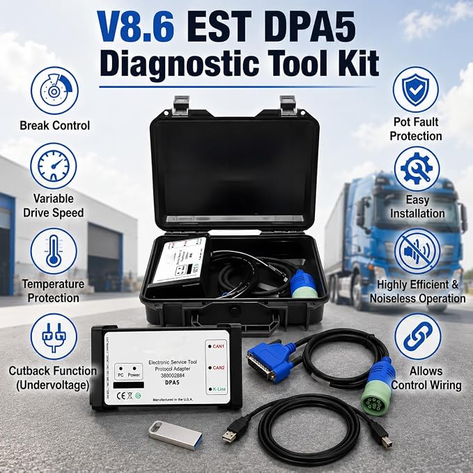 380002884 DPA5 V8.6 EST Diagnostic Tool Kit for New Holland Tractor | Dearborn Protocol Adapter 5 for New Holland Electronic Service Tools for Tractor Loaders 380002884