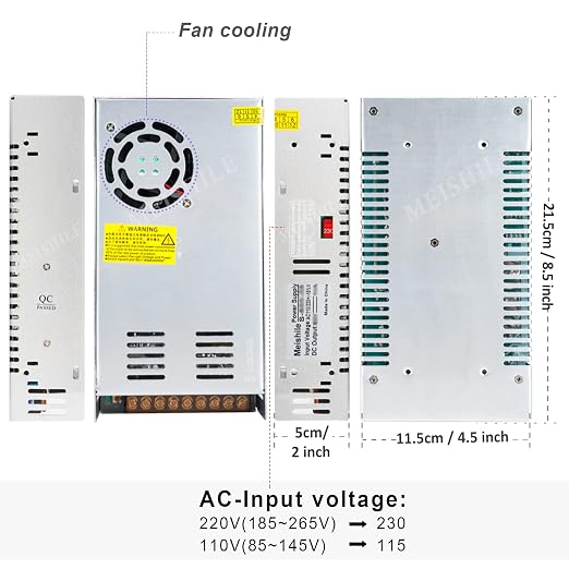 24V 25A 600W DC Switching Power supply Adapter PSU AC-DC 24Volt Industrial Transformer Converter 0-20/10amps LED drive Lamp Meter Electric Printer Heater Motor Pump Stereos Amplifier Fan SMPS 110V/220