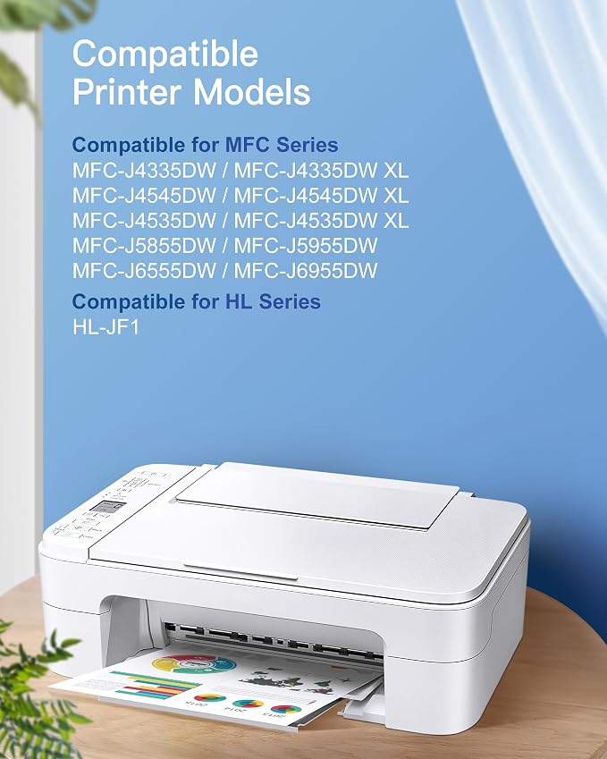 GPC Image LC406XL LC406 XL Ink Cartridge for Brother Printer for Brother LC406 Ink Cartridges LC406XL LC 406 XL High Yield use with MFC-J4535DW MFC-J4335DW MFC-J5855DW MFC-J6555DW Printer (4 Pack)
