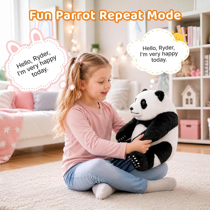 Golabs PT2 Plush AI Robot Panda Toy for Kids 3+,Interactive Companion Pet w/ 64 Languages, APP w/ 10 Roles Powered by GPT-4o, Voice & Touch Interaction, Screen-Free Educational Smart Gift for Boy Girl